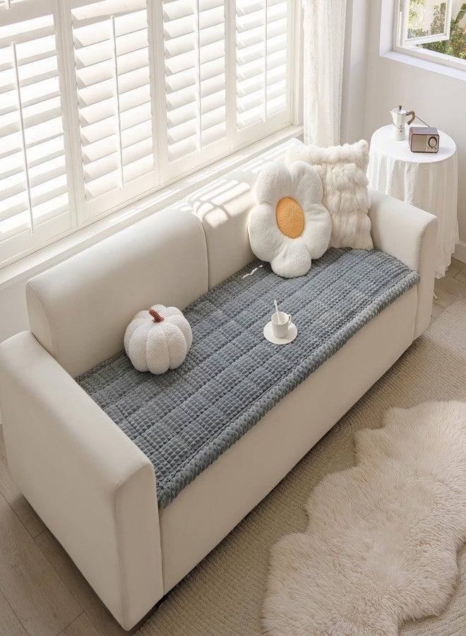 HOMEREFROM Couch Cover for Dogs Washable, Fuzzy Pet Couch Covers for 3 Cushion Sofa Pet Friendly, Non Slip Sofa Cover (Gray, 27.6" x 70.9") - Image 2